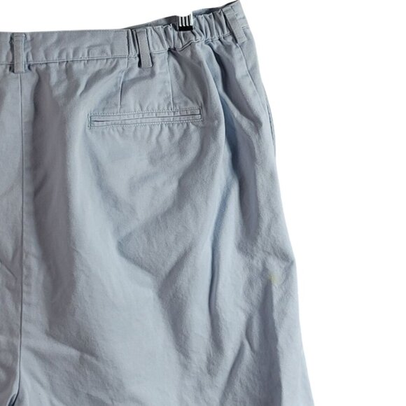 Lands' End Chino Shorts Blue SZ 20W Zip Pockets 8" Inseam Elastic Waist Cotton - Picture 4 of 7
